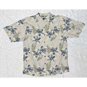 Tommy Bahama Hawaiian Short Sleeve Button 100% Silk Men's Medium‎